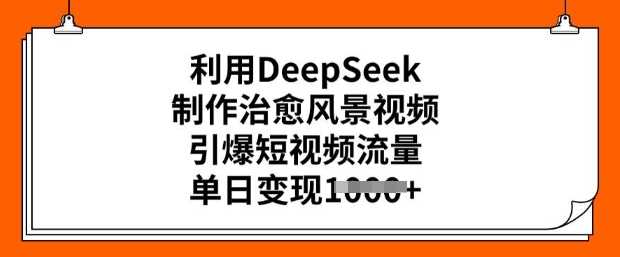 利用DeepSeek制作治愈风景视频，引爆短视频流量，单日变现多张-富爸爸项目圈