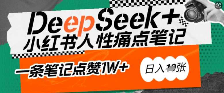 AI赋能小红书爆款秘籍：用DeepSeek轻松抓人性痛点，小白也能写出点赞破万的吸金笔记，日入多张-富爸爸项目圈