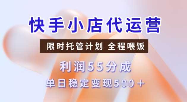 快手小店代运营3.0，模式新升级，收益55分，稳定单日5张【揭秘】-富爸爸项目圈