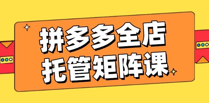 （14328期）拼多多全店托管矩阵课，盈利动销玩法，高效计划设置，提升店铺效益-富爸爸项目圈