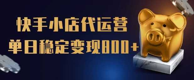 【快手小店代运营】限时托管计划，全程喂饭，单日稳定变现5张【揭秘】-富爸爸项目圈
