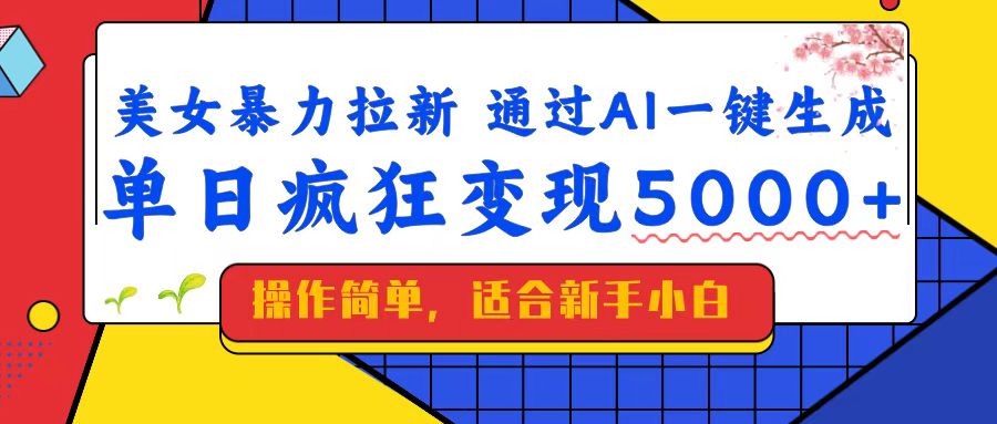 （14347期）美女暴力拉新，通过AI一键生成，单日疯狂变现5000+，纯小白一学就会！-富爸爸项目圈