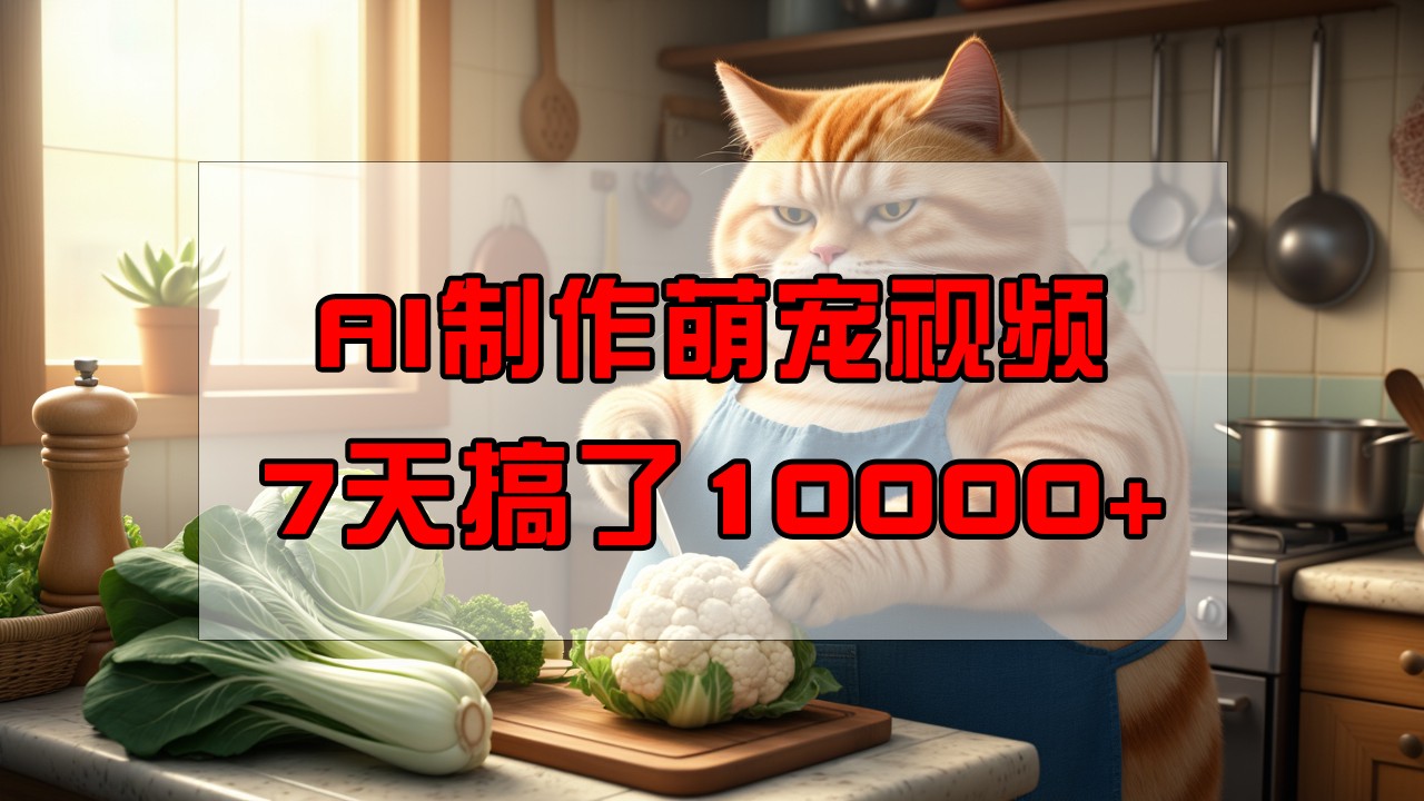 靠AI制作萌宠视频，7天搞了1万+，操作简单门槛低，有手机就行-富爸爸项目圈