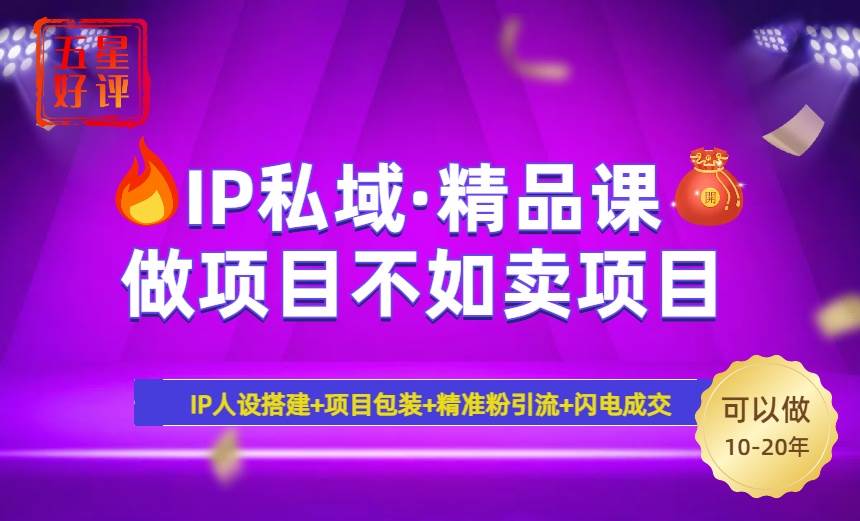 （14406期）2025年“IP私域·密训精品课”，日赚3000+小白避坑年赚百万，暴力引流…-富爸爸项目圈