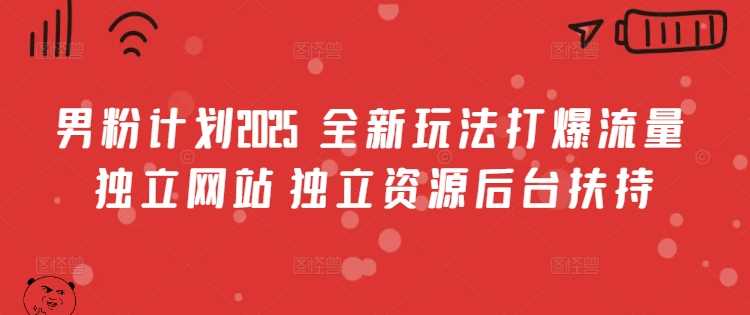 男粉计划2025  全新玩法打爆流量 独立网站 独立资源后台扶持【揭秘】-富爸爸项目圈