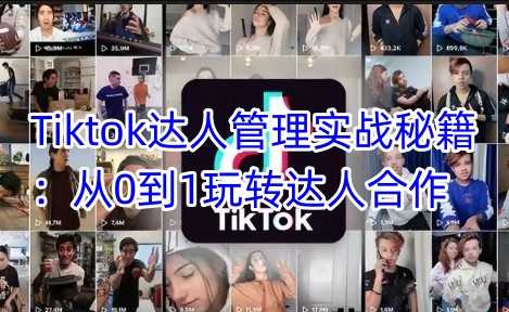 Tiktok达人管理实战秘籍：从0到1玩转达人合作-富爸爸项目圈