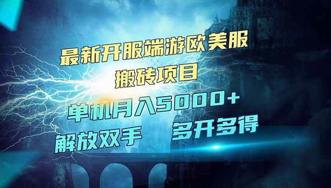 （14516期）全网热门游戏欧美服端游搬砖，最新开服，项目红利期，单机月入5000+-富爸爸项目圈