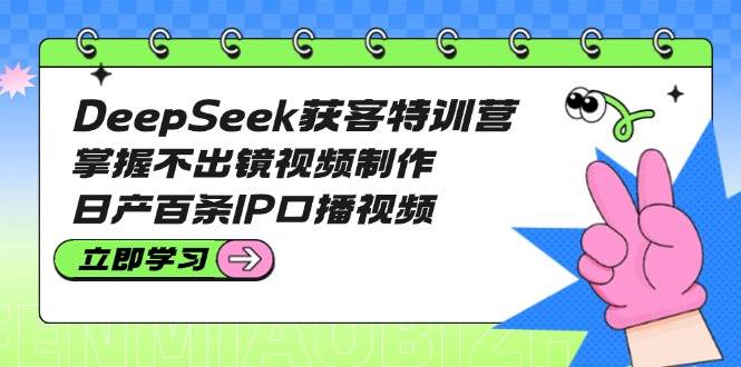 （14544期）DeepSeek获客特训营：掌握不出镜视频制作，日产百条IP口播视频-富爸爸项目圈