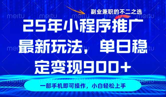 （14550期）25年小程序推广最新玩法，稳定日入900+，副业兼职的不二之选-富爸爸项目圈