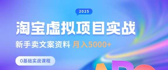 淘宝虚拟项目垂直玩法，新手卖文案资料，月入5k+-富爸爸项目圈