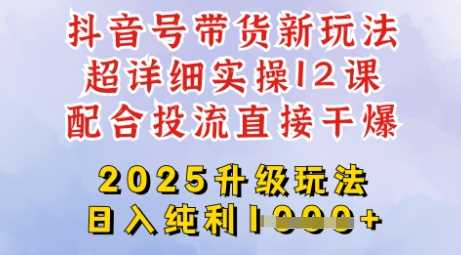 2025全新升级抖音带货玩法，一天纯利四位数，从剪辑到选品再到发布投流，超详细玩法揭秘-富爸爸项目圈