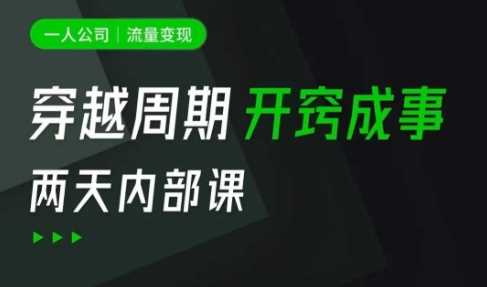 一人公司：流量变现课，一人公司的方法模型拆解， 拆解富人思维，流量思维，小老板思维等-富爸爸项目圈