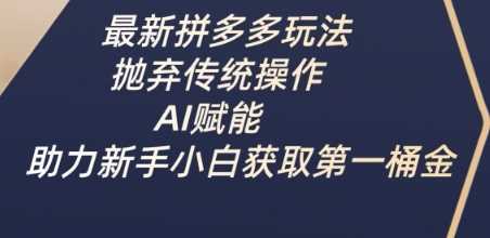 最新拼多多玩法，抛弃传统操作，AI赋能，助力新手小白获取第一桶金-富爸爸项目圈