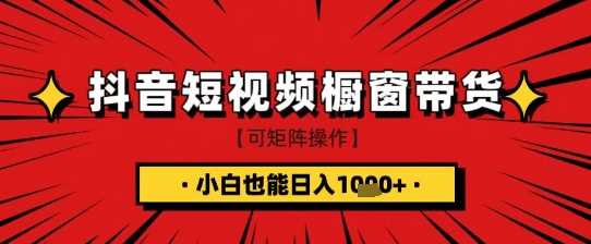 抖音短视频食品橱窗带货，小白轻松上手日入1k+【揭秘】-富爸爸项目圈
