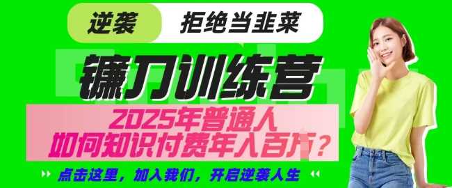 【网创项目终点站-镰刀训练营超级IP合伙人】25年普通人如何通过知识付费实现逆袭【揭秘】-富爸爸项目圈