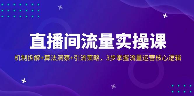 直播间流量实操课：机制拆解+算法洞察+引流策略，3步掌握流量运营核心逻辑-富爸爸项目圈