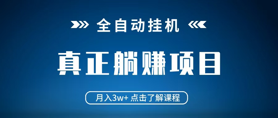 全自动挂机项目 月入3w+ 真正躺平项目 不吃电脑配置 当天见收益-富爸爸项目圈