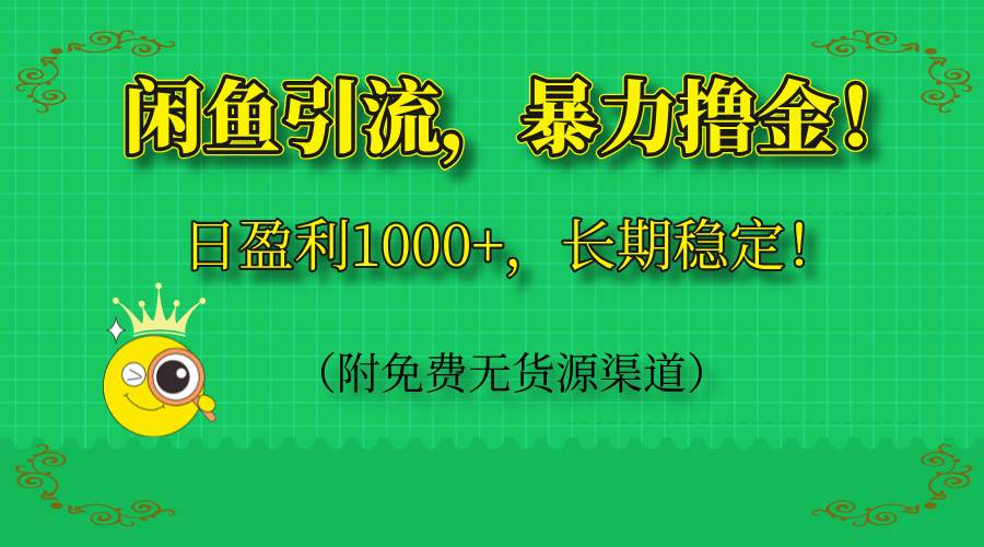 （14647期）闲鱼引流，暴力撸金，日盈利1000+，长期稳定！（附免费无货源渠道）-富爸爸项目圈