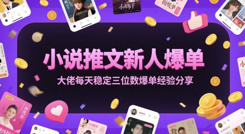 小说推文新人爆单大佬每天稳定三位数爆单经验分享-富爸爸项目圈