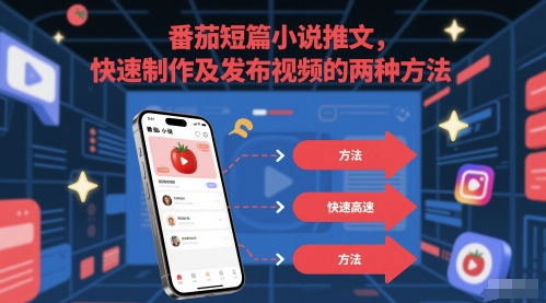 番茄短篇小说推文，快速制作及发布视频的两种方法-富爸爸项目圈