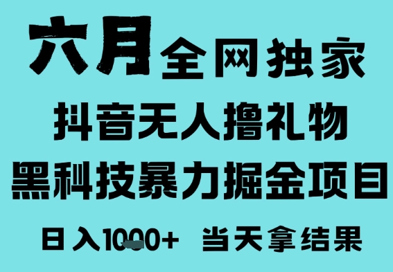 25年6月高爆抖音无人直播最新撸音浪掘金项目，门槛低小白可做，无脑日入1k，可矩阵放大【揭秘】-富爸爸项目圈
