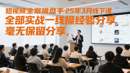 短视频全案操盘手25年3月线下课，全部实战一线操盘手经验分享，毫无保留分享，全是干货-富爸爸项目圈