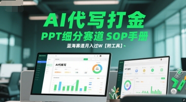 AI代写打金，PPT细分赛道SOP手册，蓝海赛道月入过W【附工具】-富爸爸项目圈