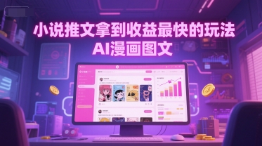 小说推文拿到收益最快的玩法，AI漫画图文-富爸爸项目圈