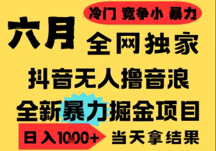 25年6月高爆抖音无人直播最新撸音浪掘金项目，小白可做，无脑日入1k+，门槛低可批量矩阵【揭秘】-富爸爸项目圈
