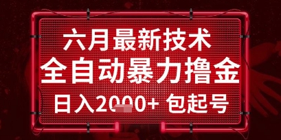 六月最新技术全自动暴力撸金，稳定日入2k+包起号，长期稳定【揭秘】-富爸爸项目圈