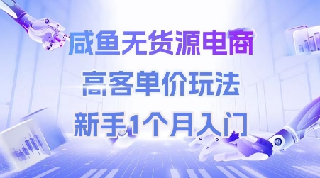 咸鱼无货源电商，高客单价玩法，新手1个月入门-富爸爸项目圈
