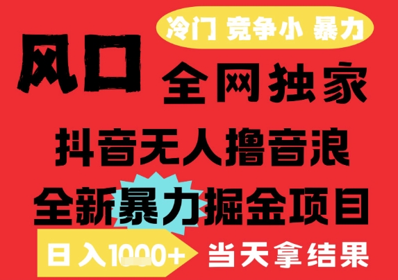 25年6月高爆抖音无人直播最新撸音浪掘金项目，解放双手小白可做，无脑日入1k+，门槛低【揭秘】-富爸爸项目圈