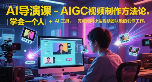 AI导演课-AIGC视频制作方法论，学会一个人+AI工具，完成如同小型视频团队般的创作工作，实现导演梦-富爸爸项目圈