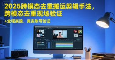 2025跨模态去重搬运剪辑手法，跨模态去重现场验证 +全程实操，真实账号验证-富爸爸项目圈