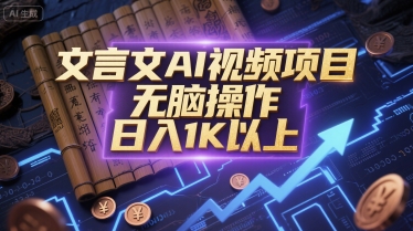 文言文AI视频项目，无脑操作，日入1K以上-富爸爸项目圈