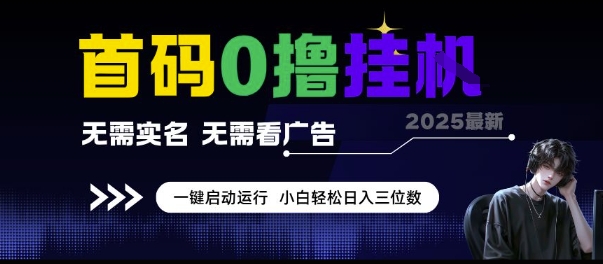 首码0撸挂G项目，无需实名无需看广告 一键启动运行，小白轻松日入三位数【揭秘】-富爸爸项目圈