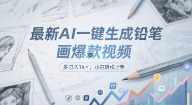 最新AI一键生成铅笔画爆款视频，多平台分发，日 入1k+，小白轻松上手【揭秘】-富爸爸项目圈