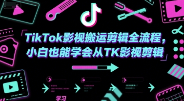TikTok影视搬运剪辑全流程，小白也能学会从TK影视剪辑-富爸爸项目圈
