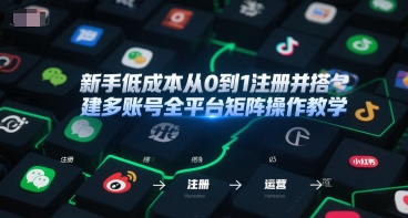 新手低成本从0到1注册并搭建多账号全平台矩阵操作教学，手机号-邮箱-IP-工具-富爸爸项目圈