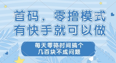 首码零撸项目，有快手就可以做，每天业务时间搞个几张不是问题【揭秘】-富爸爸项目圈