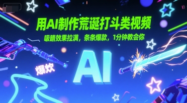 用AI制作荒诞打斗类视频，吸睛效果拉满，条条爆款，1分钟教会你-富爸爸项目圈