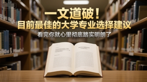 付费文章：一文道破！目前最佳的大学专业选择建议，看完你就心里彻底踏实明朗了-富爸爸项目圈