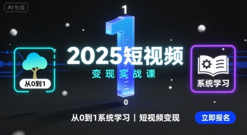 2025短视频变现实战课，从0到1系统学习短视频变现-富爸爸项目圈