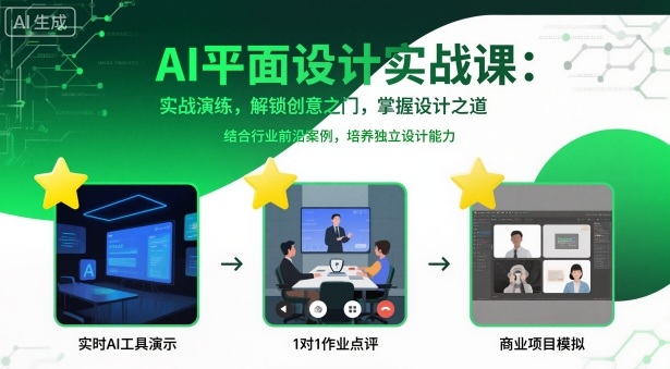 AI平面设计实战课，实战演练，解锁创意之门，掌握设计之道-富爸爸项目圈