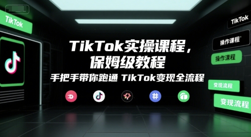 TikTok实操课程，保姆级教程，手把手带你跑通TikTok变现全流程-富爸爸项目圈
