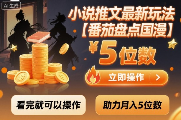 小说推文最新玩法，助力月入5位数【番茄盘点国漫】玩法，看完就可以操作-富爸爸项目圈