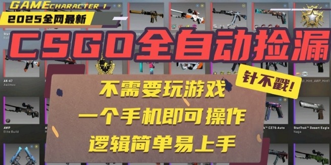 CSGO自动捡漏项目，最新独家玩法，一个手机即可操作，新手小白轻松月入1W+，操作简单易上手【揭秘】-富爸爸项目圈