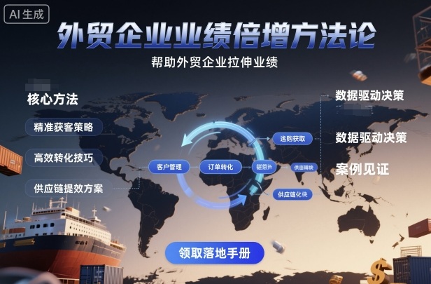 外贸企业业绩倍增方法论，帮助外贸企业拉伸业绩-富爸爸项目圈