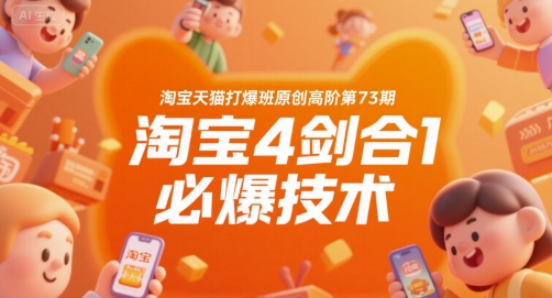 淘宝天猫打爆班原创高阶第73期，淘宝4剑合1必爆技术-富爸爸项目圈