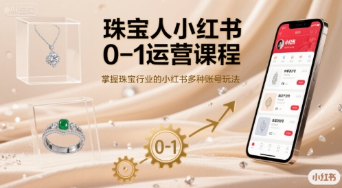 珠宝人小红书0-1运营课程，掌握珠宝行业的小红书多种账号玩法-富爸爸项目圈